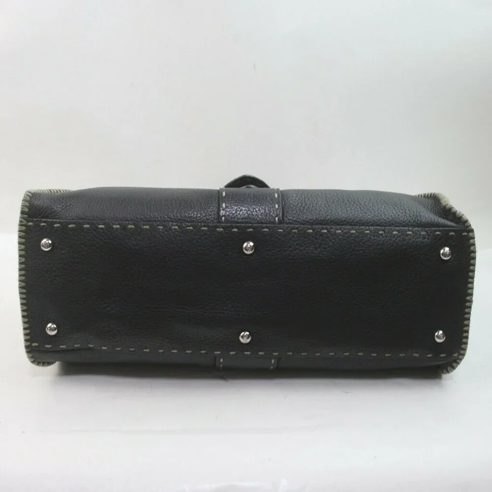 Auth Fendi Shoulder Bag Black Leather #19673F12 - Picture 4 of 9